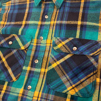 80's  PRIVATE PROERTY タータンチェック ネルシャツ 緑、青、黄色 M /A8491SH-SO