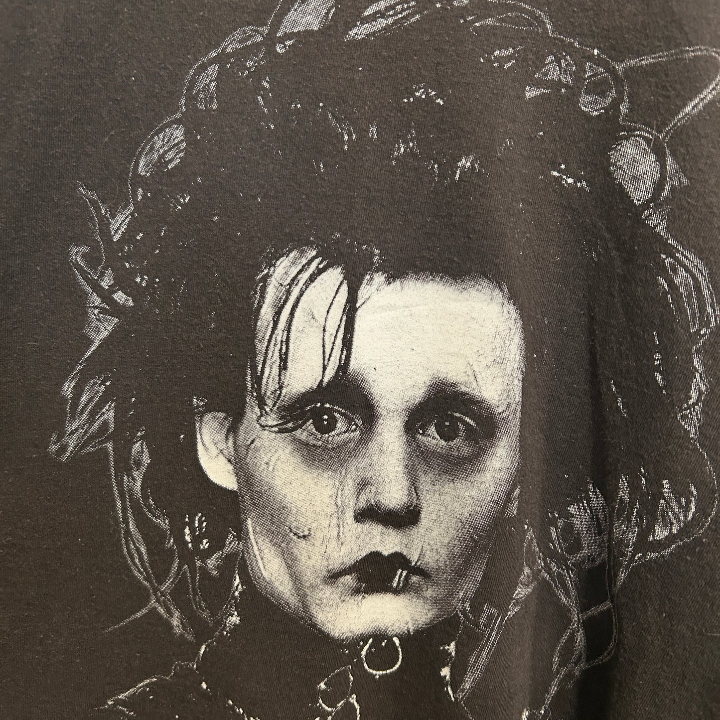 00's Scissor Hands エドワード・シザーハンズ ムービーTシャツ 黒 (サイズ不明)/C1047T-SO