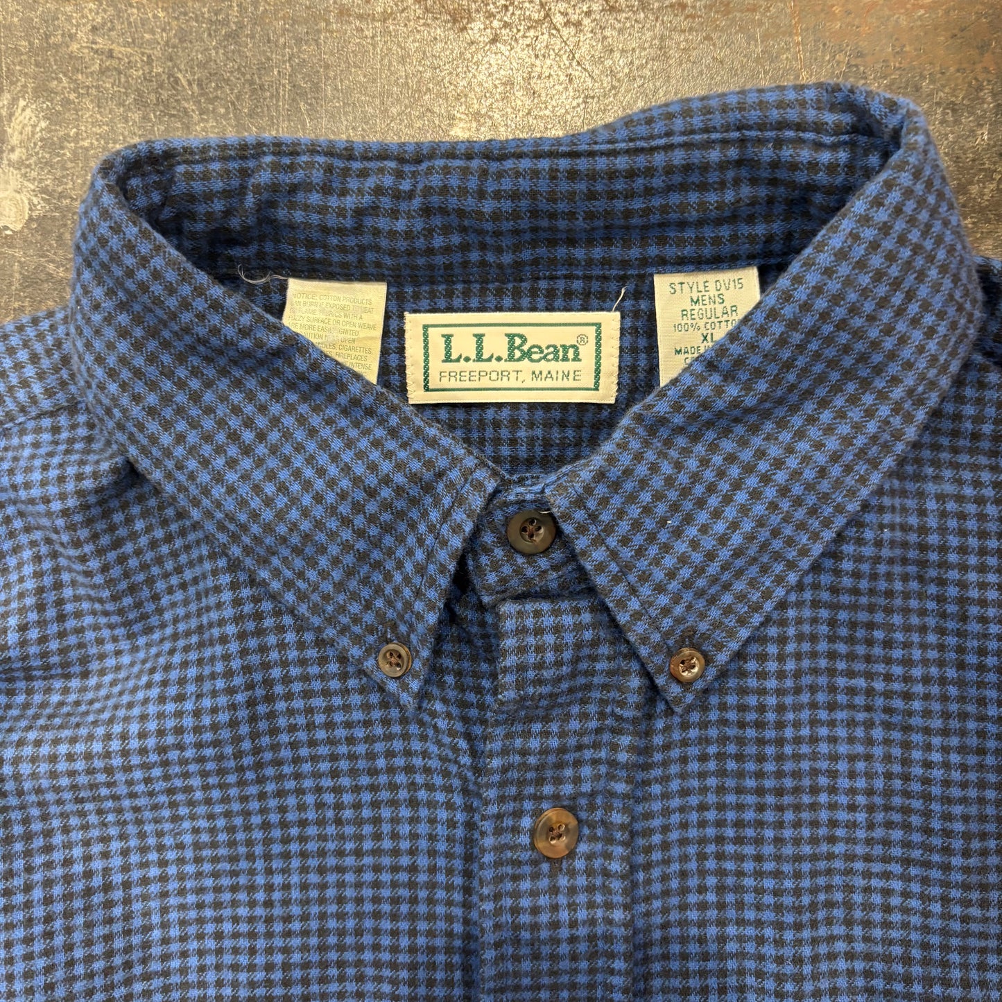 90's  L.L.Bean  ギンガムチェックシャツ 青 XL /A8392SH-SO