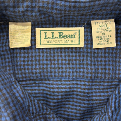 90's  L.L.Bean  ギンガムチェックシャツ 青 XL /A8392SH-SO