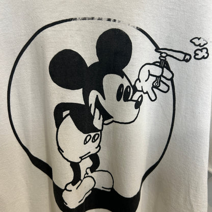 80's Fruit of the loom ディズニー ミッキーマウス キャラクターTシャツ 白 (L)/A6543T-SO