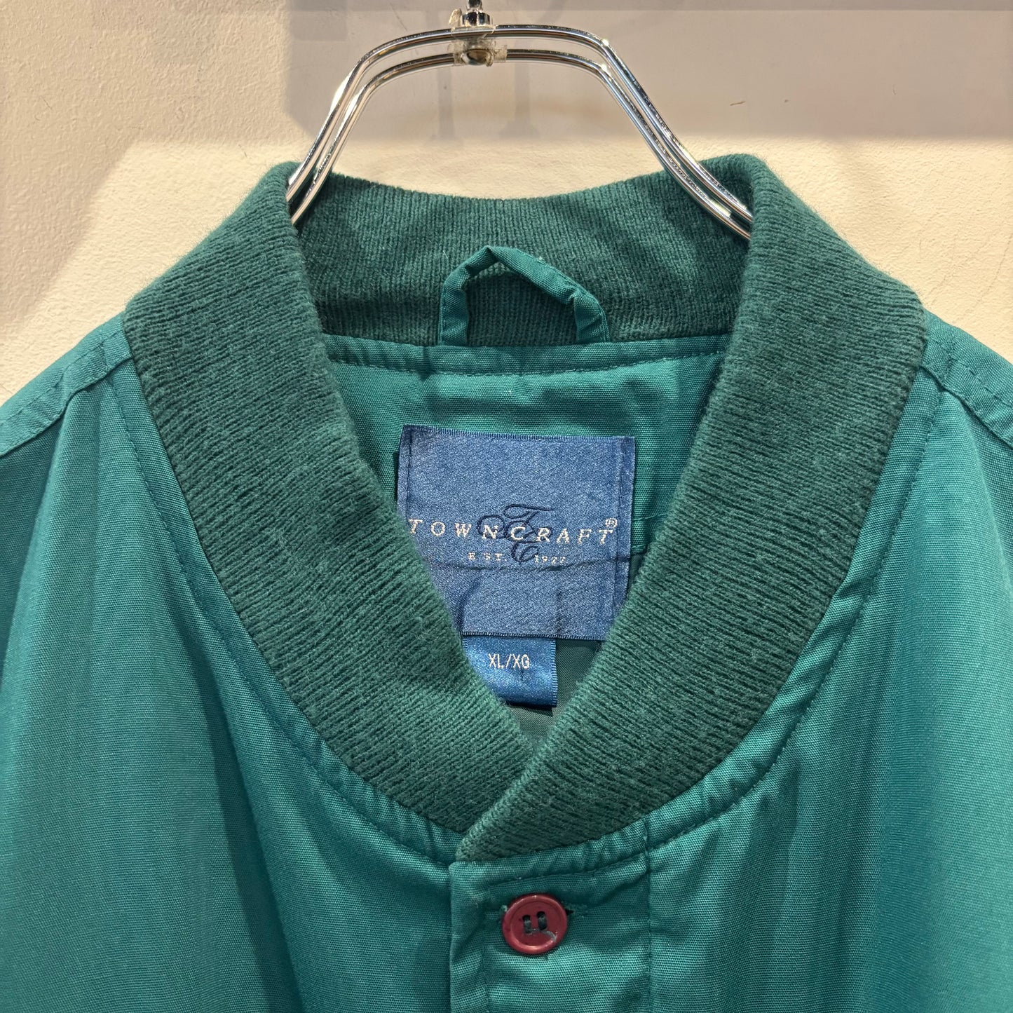 80's TOWNCRAFT タウンクラフト カップショルダージャケット ダービータイプ  ティールグリーン(XL)/A8274J-SO