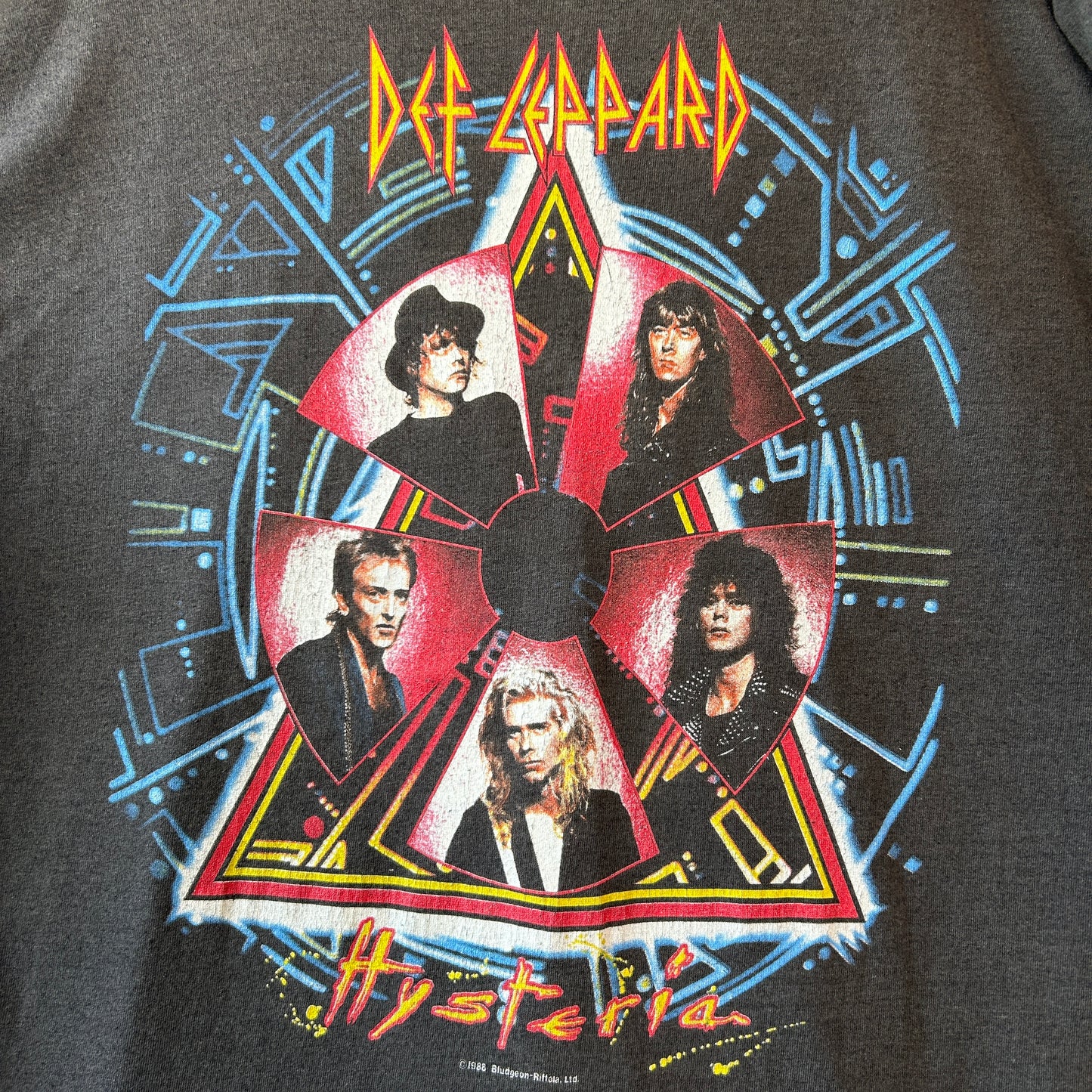 80's Def Leppard デフ・レパード ”Hysteria” バンドTシャツ 黒(XL)/A2740T-SO