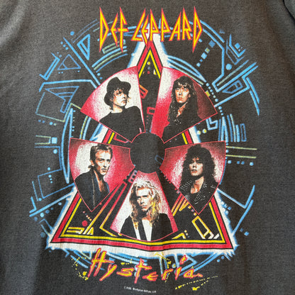 80's Def Leppard デフ・レパード ”Hysteria” バンドTシャツ 黒(XL)/A2740T-SO
