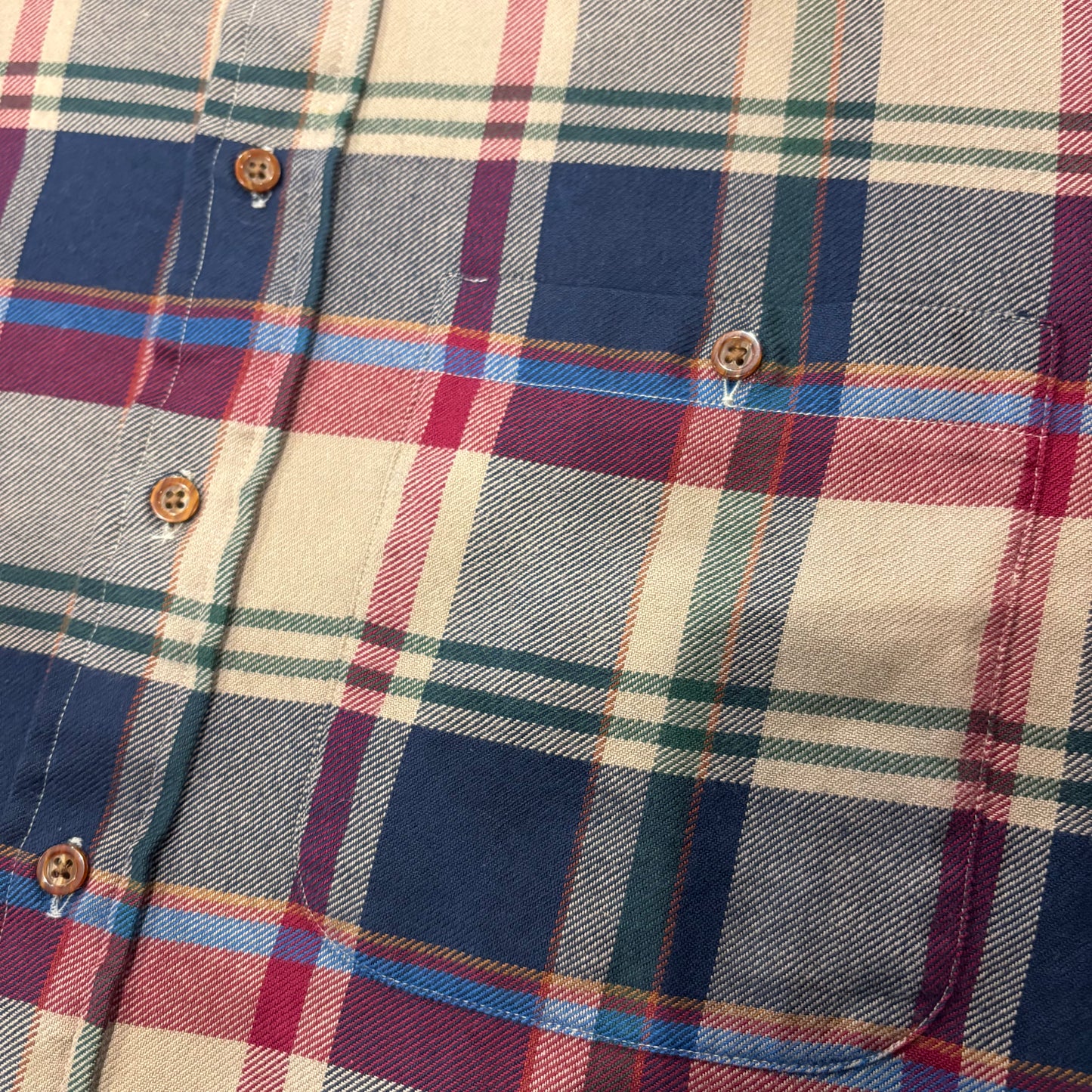 90's  LOBO by Pendleton  タータンチェック ネルシャツ ベージュ、ネイビー、ワインレッド L /A6344SH-SO