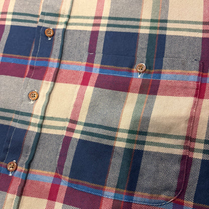90's  LOBO by Pendleton  タータンチェック ネルシャツ ベージュ、ネイビー、ワインレッド L /A6344SH-SO