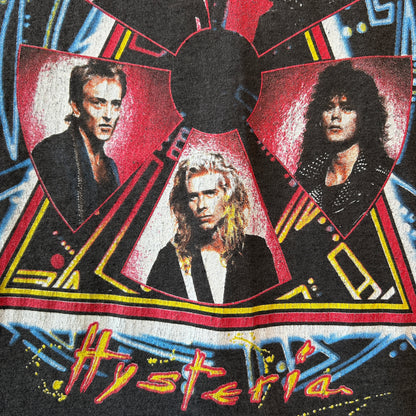 80's Def Leppard デフ・レパード ”Hysteria” バンドTシャツ 黒(XL)/A2740T-SO