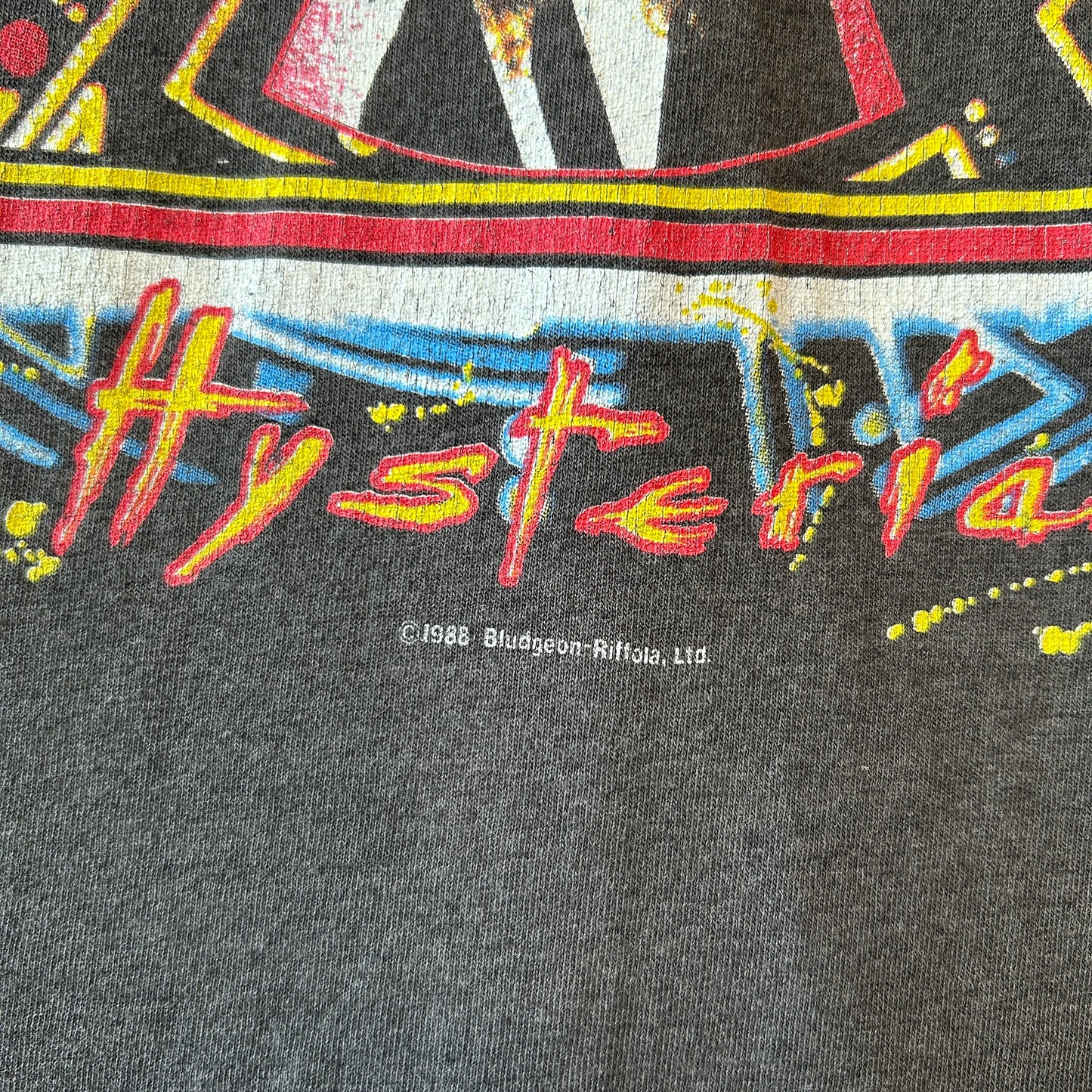 80's Def Leppard デフ・レパード ”Hysteria” バンドTシャツ 黒(XL)/A2740T-SO