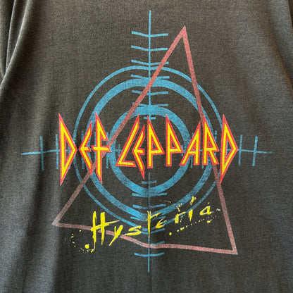 80's Def Leppard デフ・レパード ”Hysteria” バンドTシャツ 黒(XL)/A2740T-SO