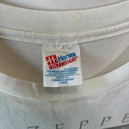 90's Led Zeppelin レッド・ツェッペリン バンドTシャツ 白 Hanes(XL)/A3443T-SO