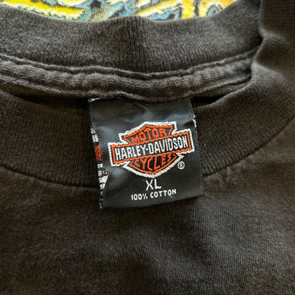90's Harley-Davidson タイガー フレイムプリントロンT 黒（XL)/A7104T-SO