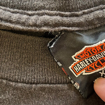 90's Harley-Davidson タイガー フレイムプリントロンT 黒（XL)/A7104T-SO