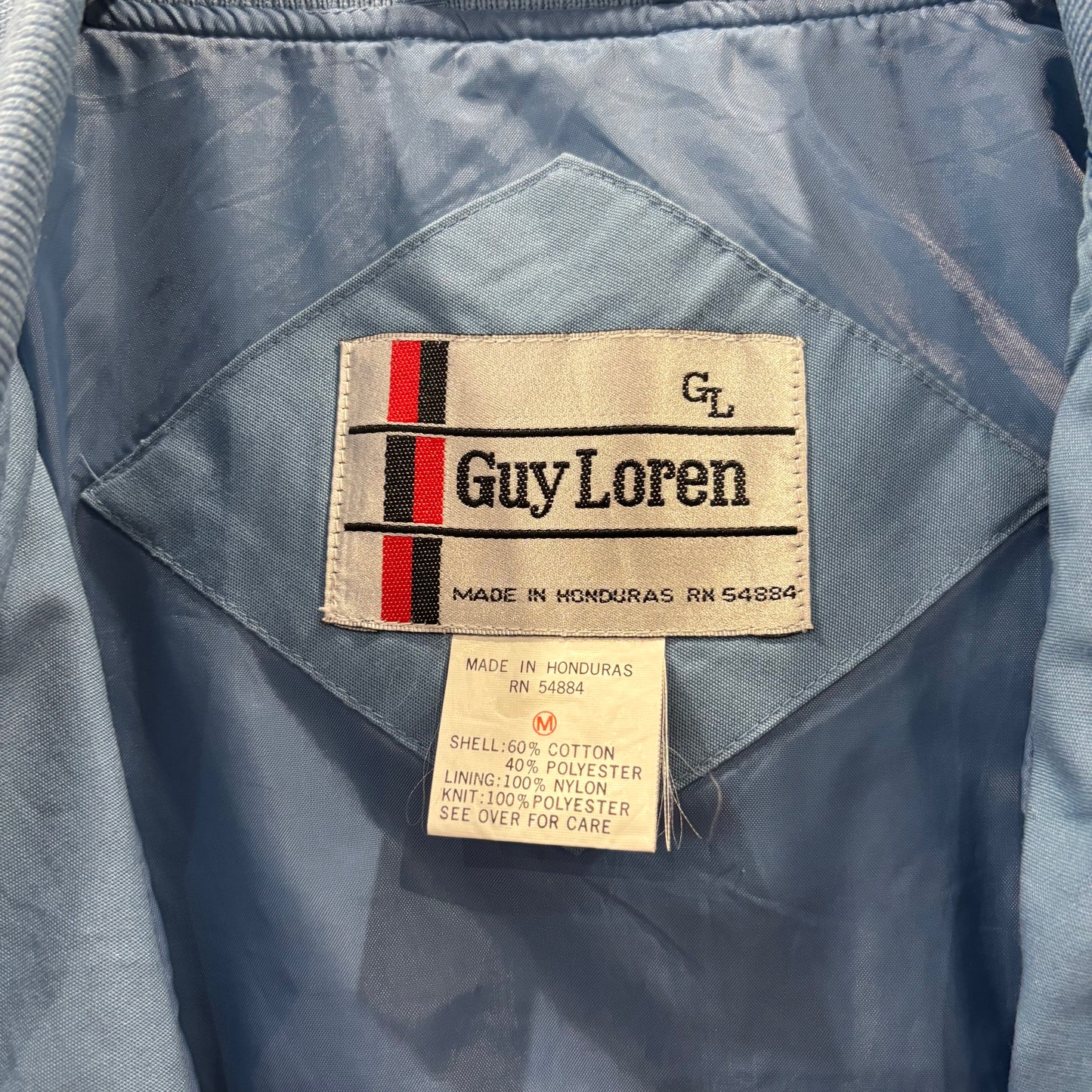 80-90's Guy Loren グレッグ・ローレン カップショルダージャケット ダービー サックスブルー (M)/A8161J-SO
