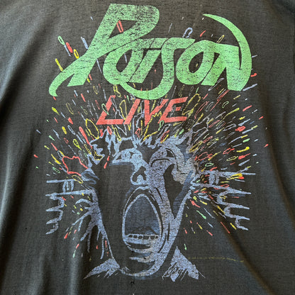 80's Poison ポイズン Live Tシャツ バンドT 黒/A2747T-SO