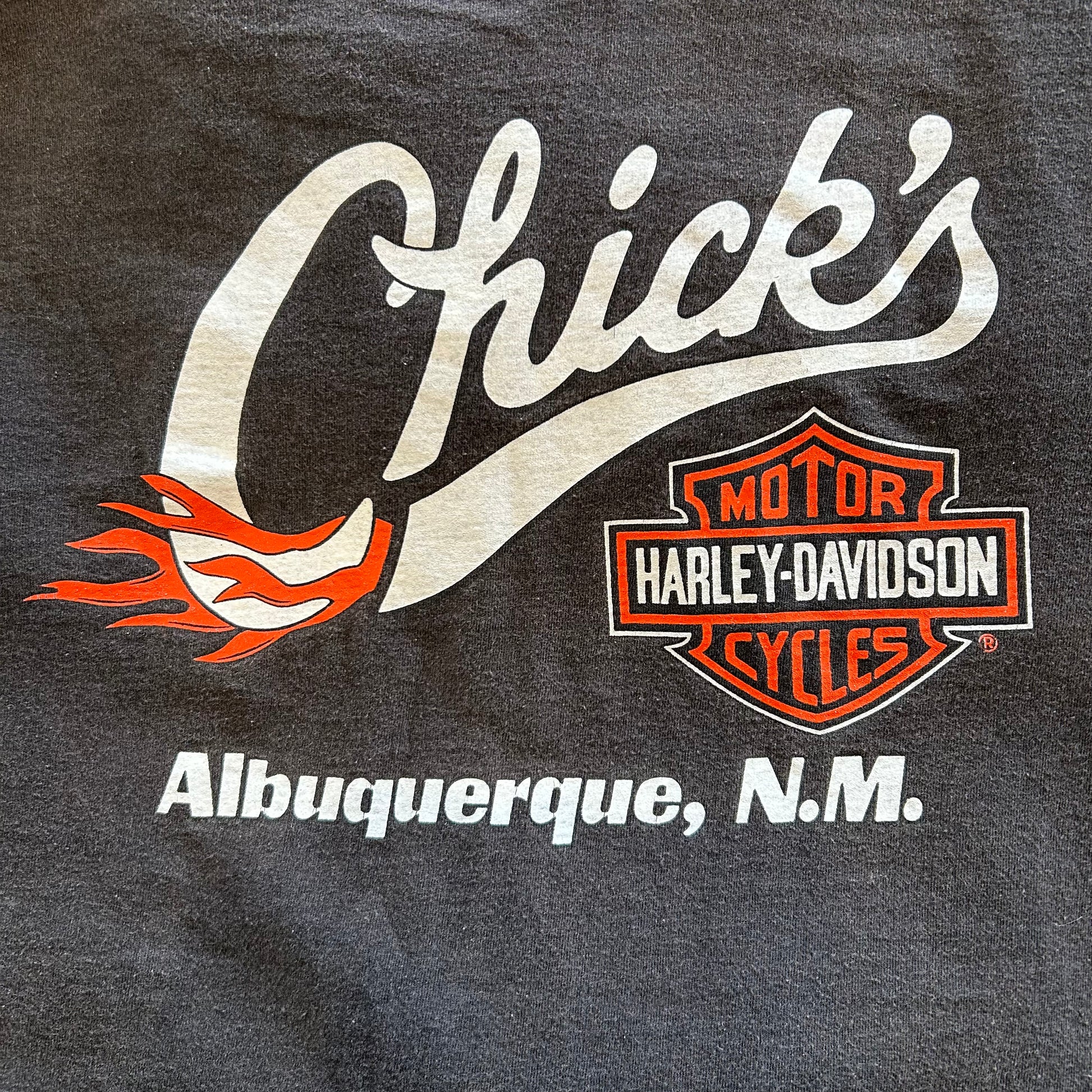 90's Harley-Davidson タイガー フレイムプリントロンT 黒（XL