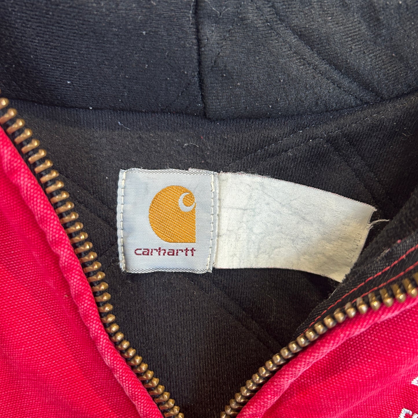 90's Carhartt カーハート "Askco Electric Supply" 企業ロゴ アクティブジャケット 赤 (サイズ不明)/C0193J-SO