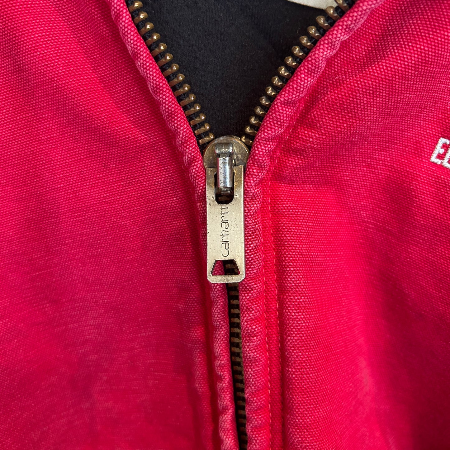 90's Carhartt カーハート "Askco Electric Supply" 企業ロゴ アクティブジャケット 赤 (サイズ不明)/C0193J-SO