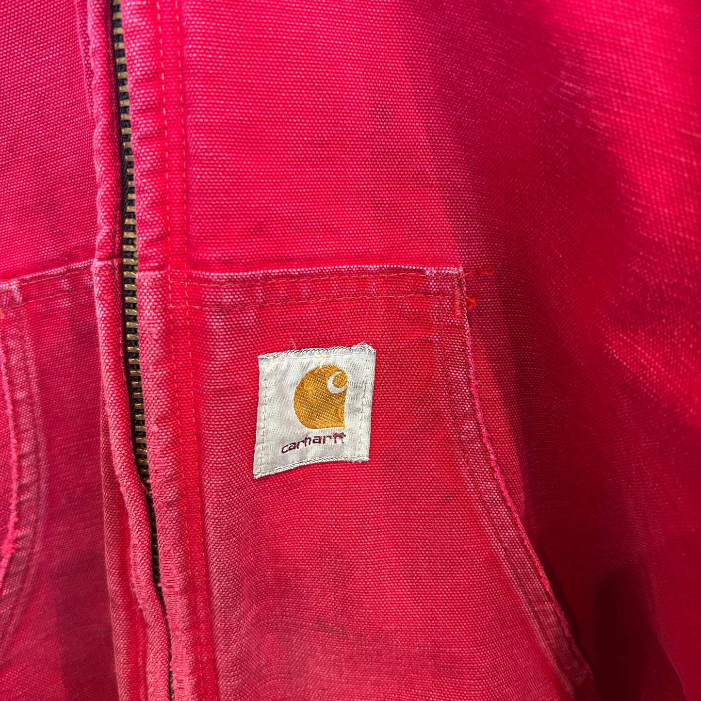 90's Carhartt カーハート "Askco Electric Supply" 企業ロゴ アクティブジャケット 赤 (サイズ不明)/C0193J-SO