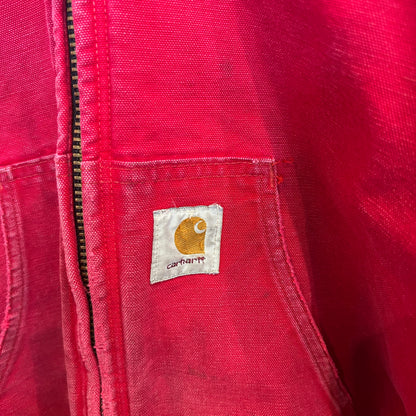 90's Carhartt カーハート "Askco Electric Supply" 企業ロゴ アクティブジャケット 赤 (サイズ不明)/C0193J-SO