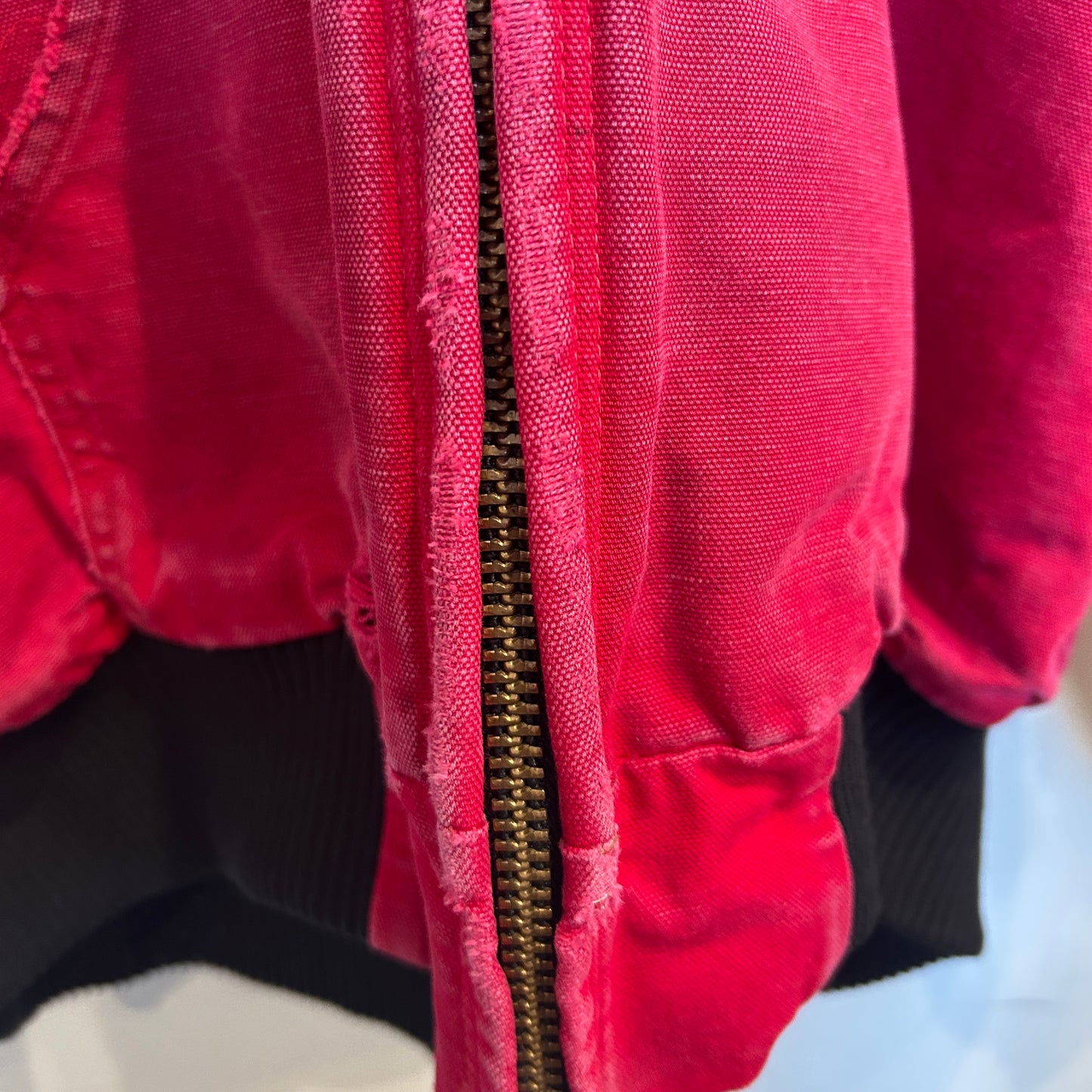 90's Carhartt カーハート "Askco Electric Supply" 企業ロゴ アクティブジャケット 赤 (サイズ不明)/C0193J-SO