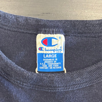 90's Champion UC DAVIS カレッジTシャツ ネイビー (L)/A6932T-SO