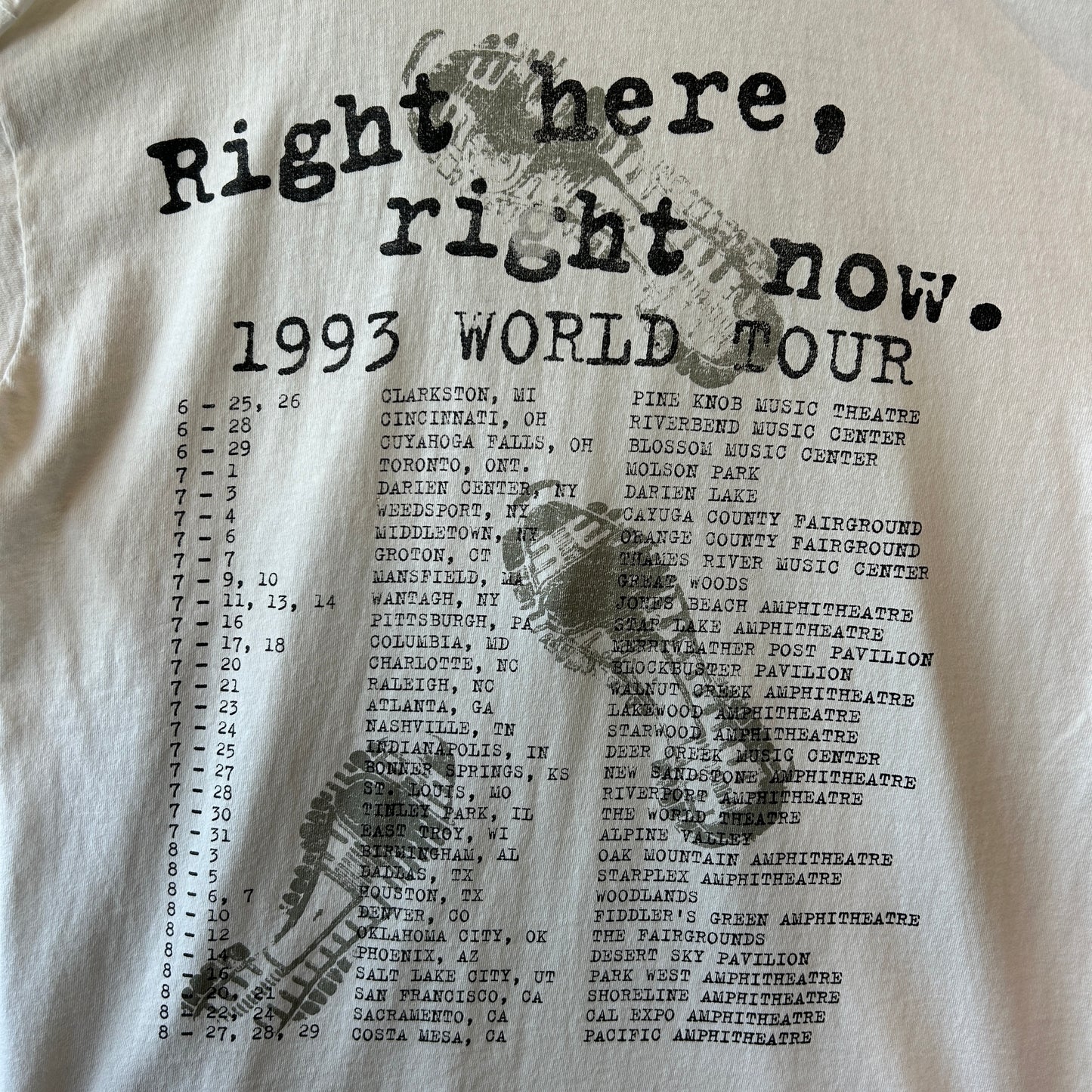 90's Van Halen　ヴァン・ヘイレン 1993　ツアーTシャツ バンドT 白 (L)/A3687T-SO