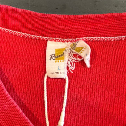 80's Russell COLUMBUS COLLEGE BASEBALL カレッジTシャツ 赤 (L)/A6890T-SO