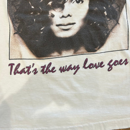 90's JANET JACKSON"That's the way love goes"ジャネット・ジャクソン プリントTシャツ 白(L)/A6663T-SO