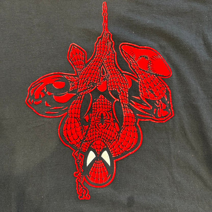 00's DELTA SPIDER MAN スパイダーマン Tシャツ フロッキー 黒(L)A7108T-SO