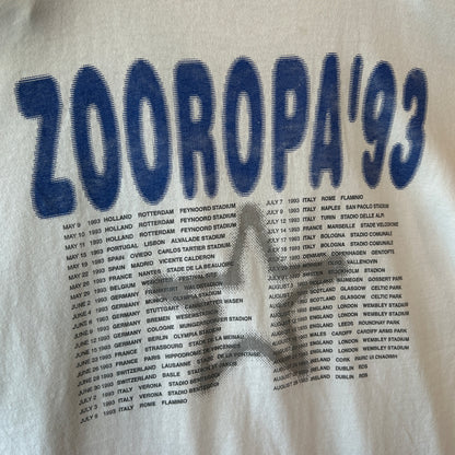 90's U2 ユーツー ZOOROPA '93 ツアーTシャツ バンドT 白(L)/A3496T-SO