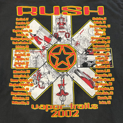 00's RUSH ラッシュ 2002"Vapor trails"ツアーTシャツ バンドTシャツ 黒(XL)/A7107T-SO