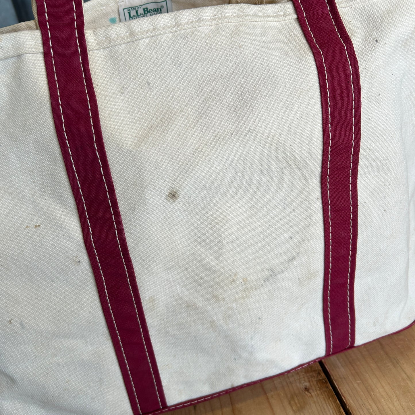90's L.L.Bean Boat&Tote キャンバストートバッグ バーガンディー /A9306AC-SO