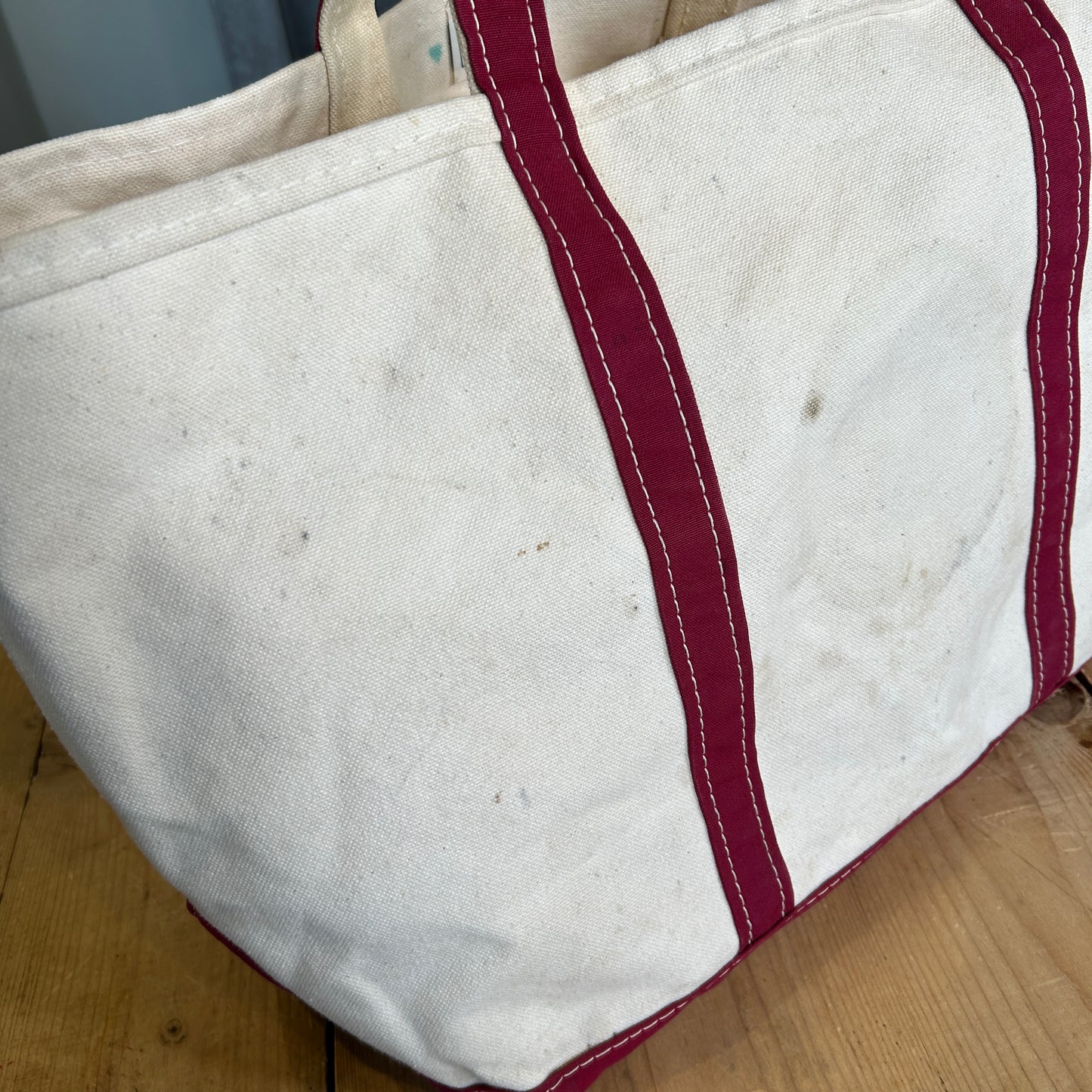 90's L.L.Bean Boat&Tote キャンバストートバッグ バーガンディー /A9306AC-SO