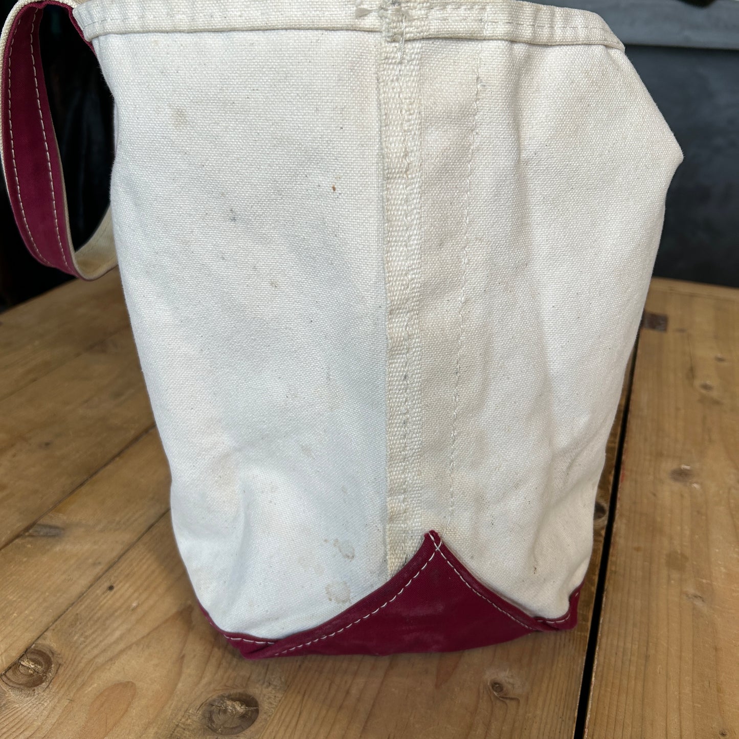 90's L.L.Bean Boat&Tote キャンバストートバッグ バーガンディー /A9306AC-SO