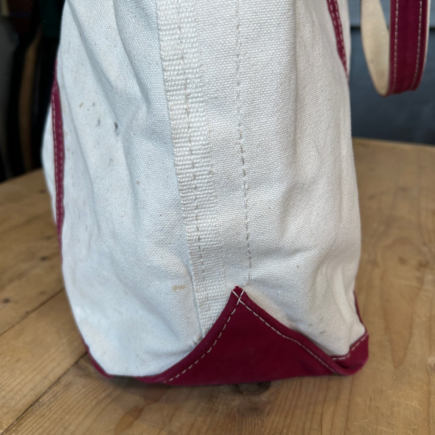 90's L.L.Bean Boat&Tote キャンバストートバッグ バーガンディー /A9306AC-SO