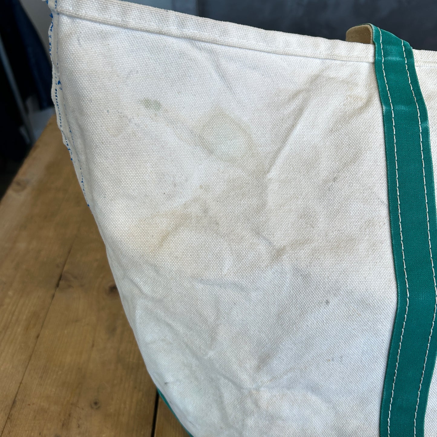 80's L.LBean エルエルビーン Boat&Tote キャンバストート 刺繍有り グリーン/A9303AC-SO