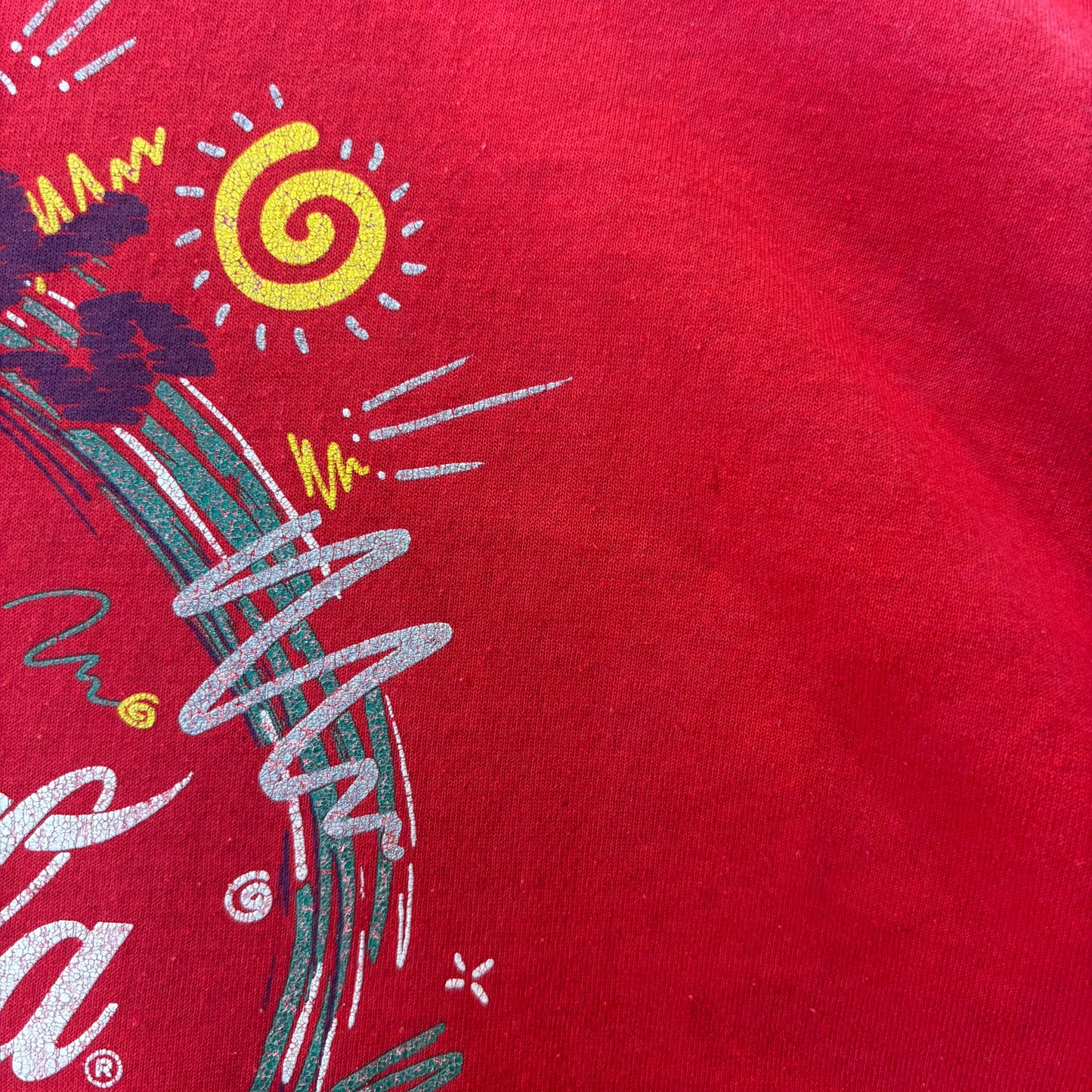 90's Coca-Cola コカコーラ グラフィックTシャツ 赤 (サイズ不明)/B3639T-SO
