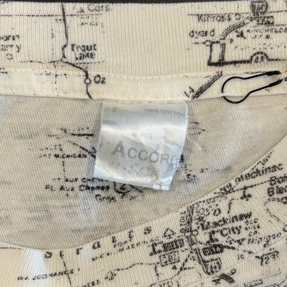 90's ACCORD MICHIGAN 地図Tシャツ 白 (サイズ不明)/B1934T-SO