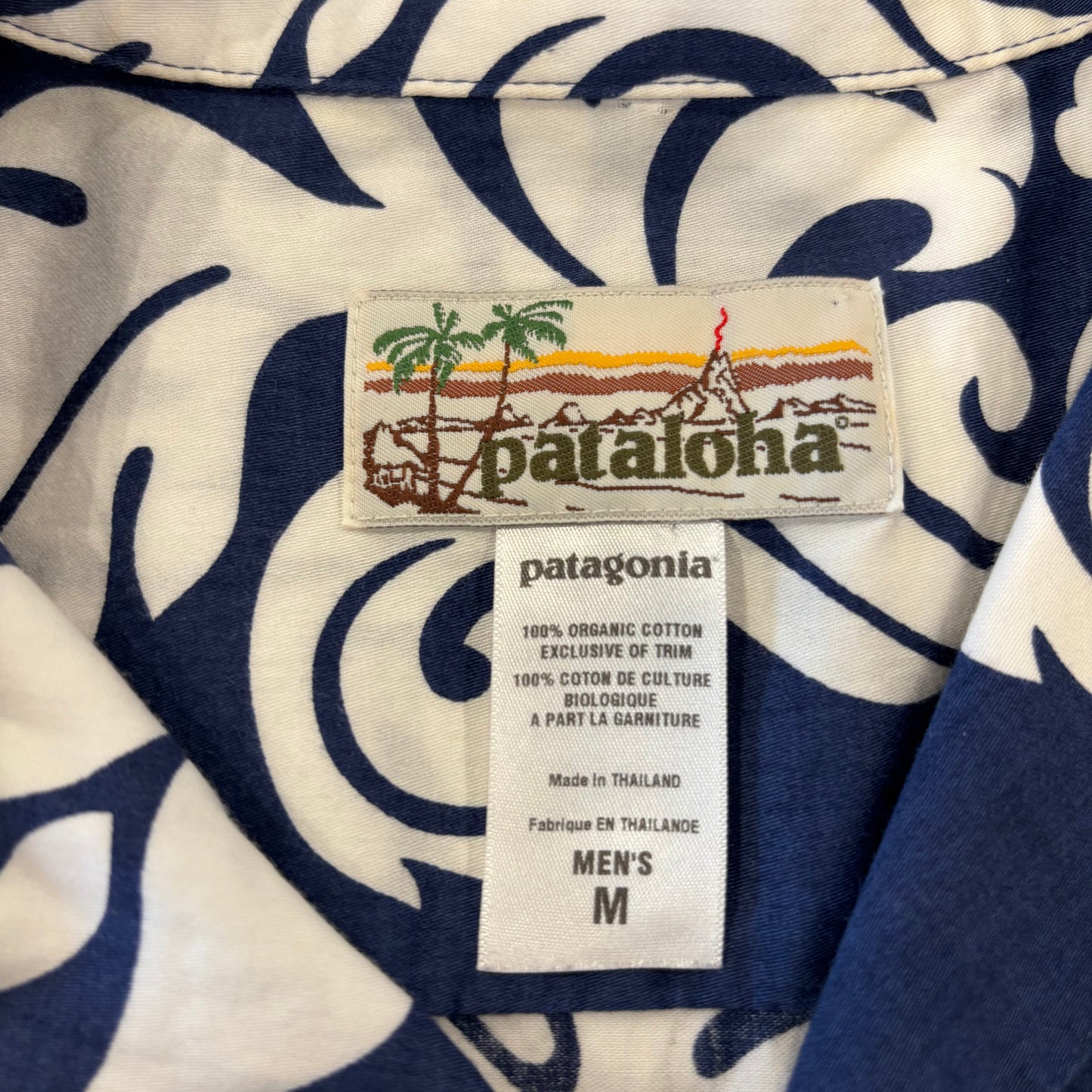 S7 Patagonia パタゴニア pataloha パタロハ ハイビスカス柄 アロハシャツ ネイビー (M)/B3654SH-SO