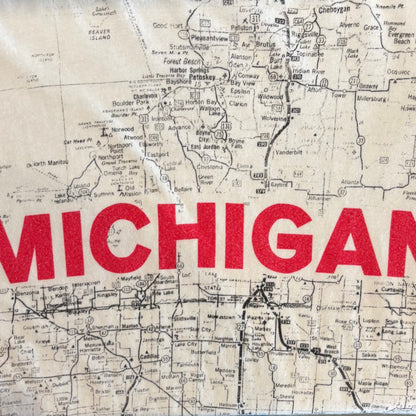 90's ACCORD MICHIGAN 地図Tシャツ 白 (サイズ不明)/B1934T-SO