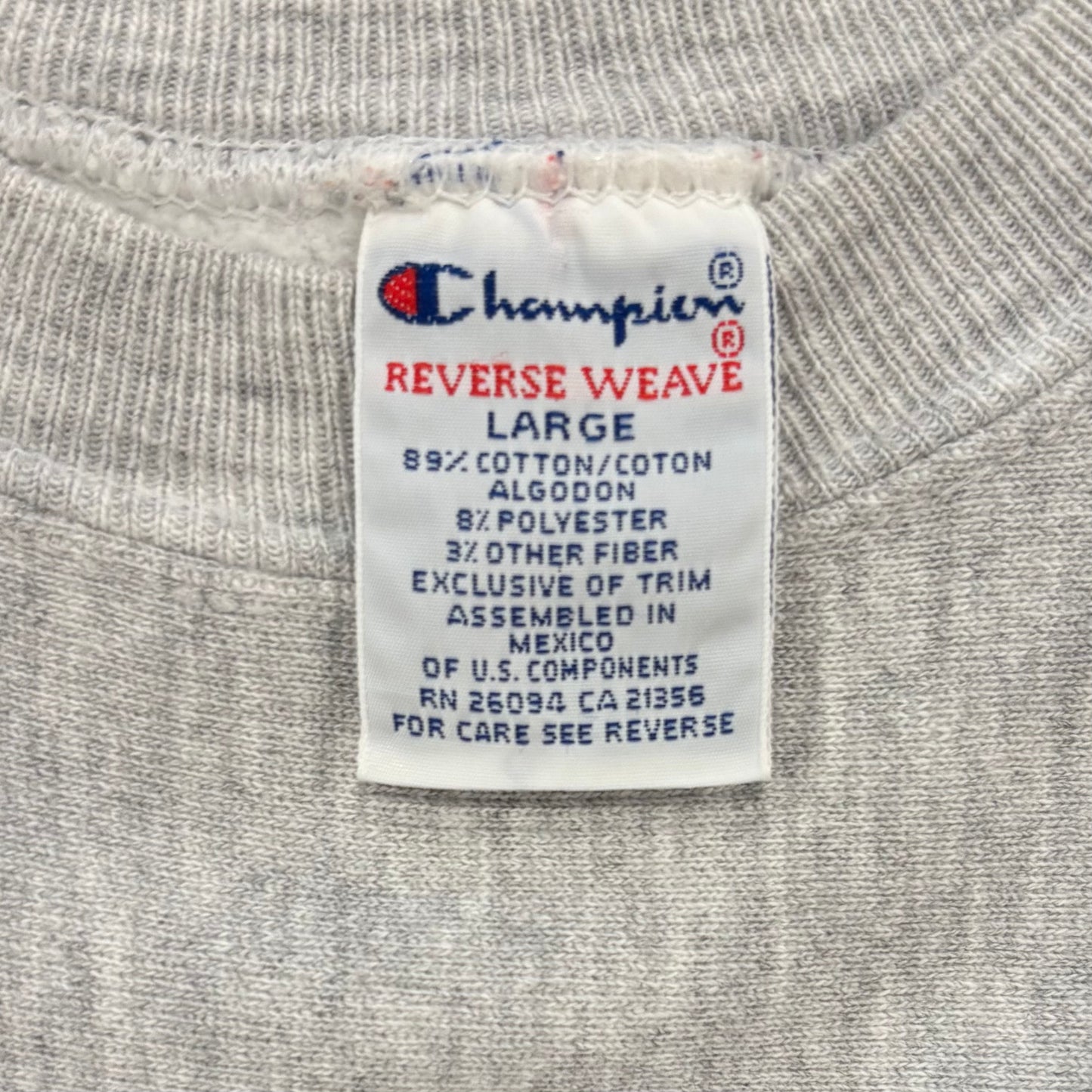 90's  Campion  Reverse Weave リバースウィーブ WASHINGTON UNIVERSITY CREW グレー L /A7668S-SO