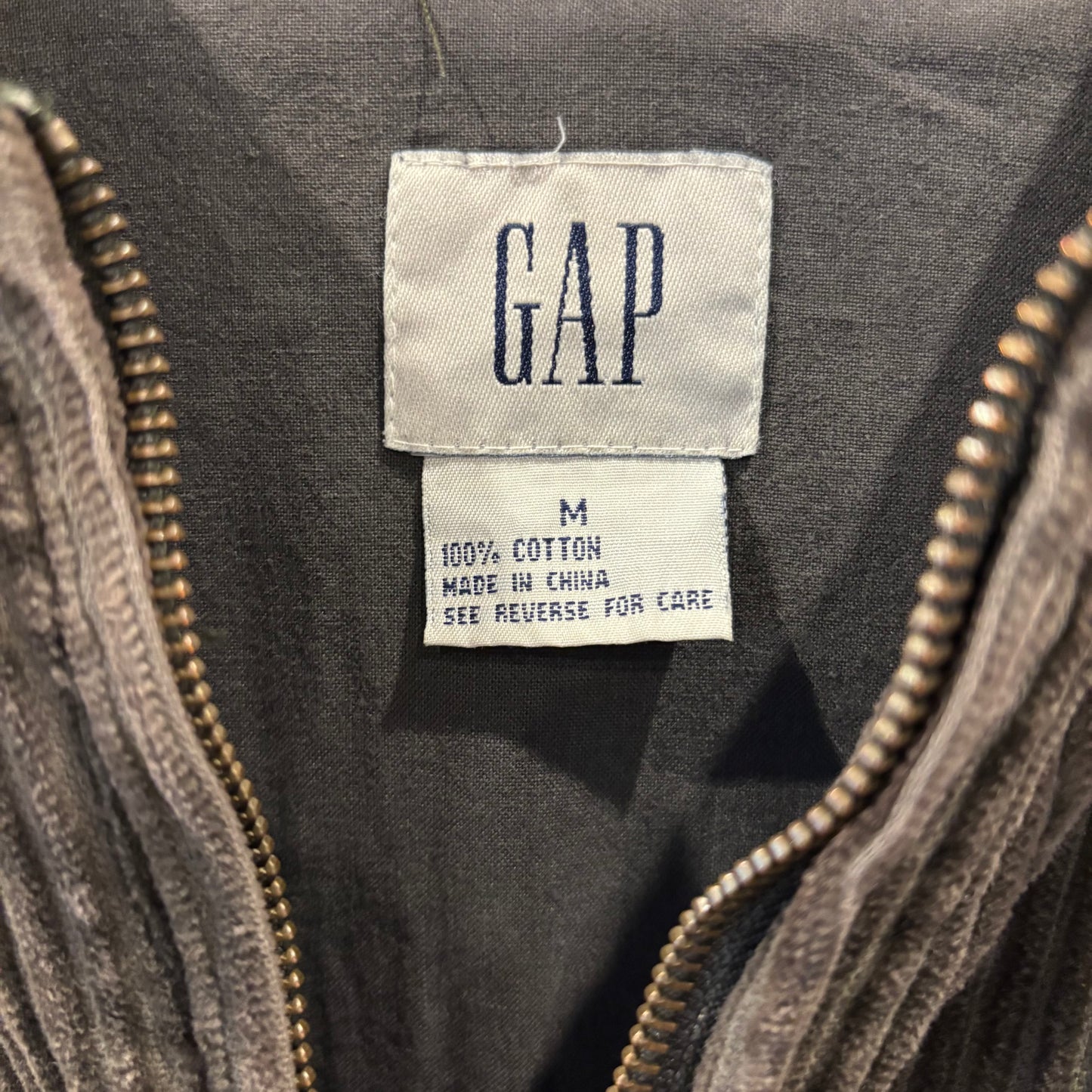 00's GAP コーデュロイ アノラックパーカー ハーフジップ フーディ 茶 (M)/C0126H-SO