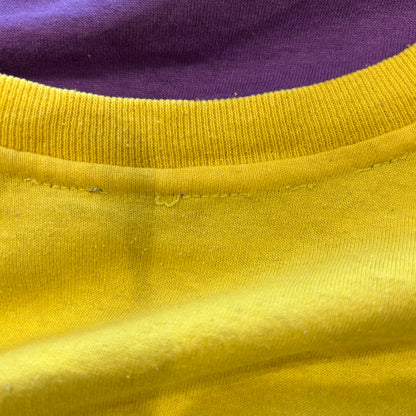 90's Russell ラッセル ダブルフェイスTシャツ 黄色紫(XL)/A6817T-SO