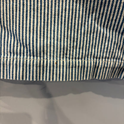 90's~ OLD NAVY ヒッコリーストライプ フルジップシャツジャケット 青白 (L)/B4133O-SO