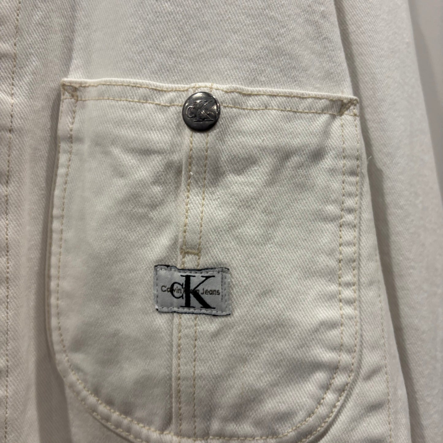 00's Calvin Klein Jeans カルバンクライン カバーオール 白 (L)/B2339O-SO