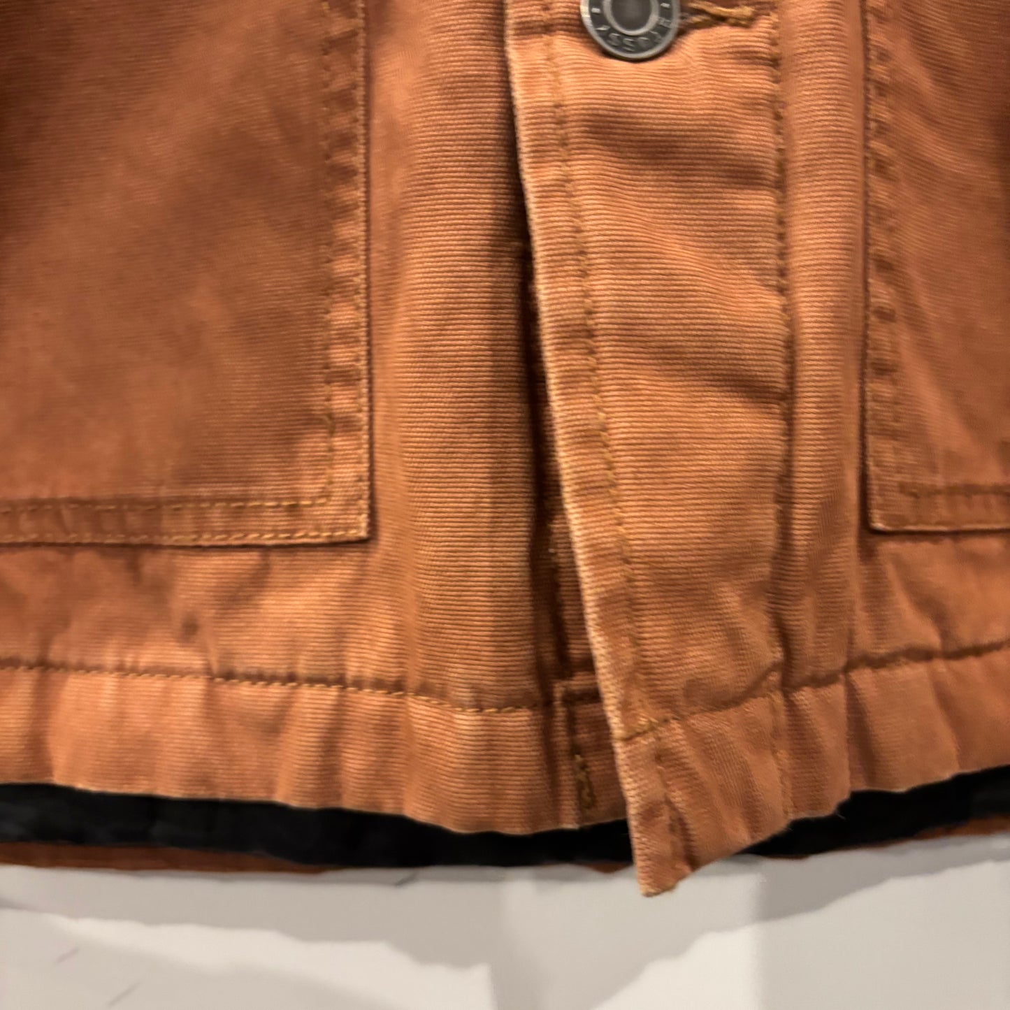 00's Stussy ロゴプリント  コットンカバーオール 茶 (L)/C0401J-SO
