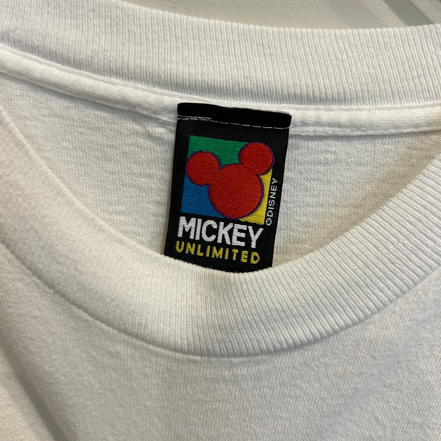00's Mickey Unlimited ミッキーマウス アニメ キャラクターTシャツ 白 (L)/C1053T-SO