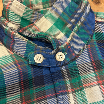 00's Polo ラルフローレン ツイルマドラスチェックシャツ 青緑白(L)/B3065SH-SO