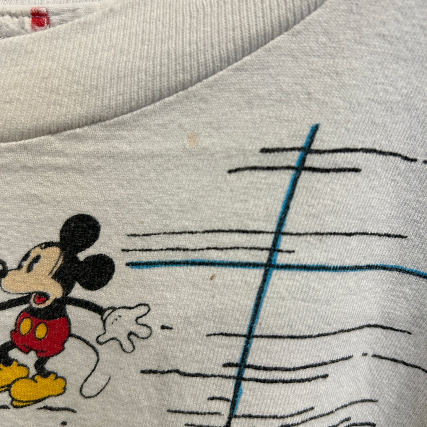 90's Disney ミッキーマウス ウォルト・ディズニー・ワールド マップ キャラクターTシャツ 白 (サイズ不明)/C1054T-SO