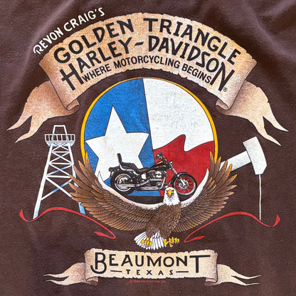 80's JERZEES Harley-Davidson イーグル Tシャツ ブラウン (L)/A6464T-SO